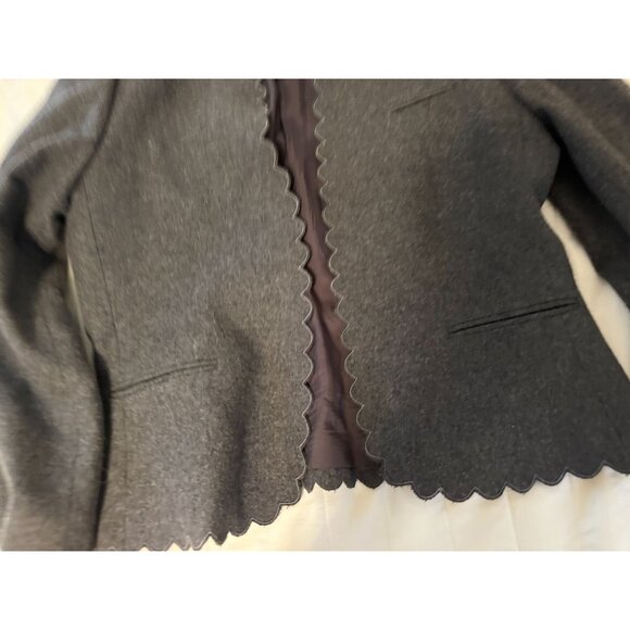 Vtg Y2k The Limited Womens Wool Scalloped Edge  Blazer Jacket Sz10 Whimsygoth - Picture 3 of 9